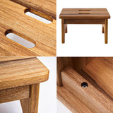 Wooden Step Stool, One Step Stools for Adults, 9'' Small Kitchen Stepping Stool,Heavy Duty Beside Step Stools for High Beds, Bedroom Foot Stool LiTY
