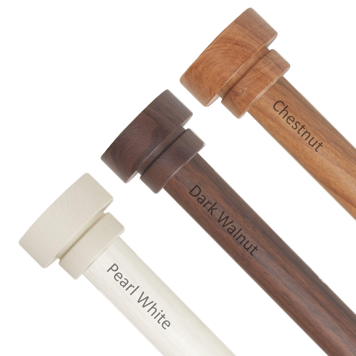 Rod Desyne W100-37-48W3 1" Bonnet Faux Wood Single Curtain Rod, 48-84 inch, Chestnut Rod Desyne