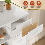 EnHomee 51" H White Dresser with 15 Drawers Dresser for Bedroom with Charging Station & LED Lights & Hutch Sturdy Bedroom Dressers, Steel Frame, Wood Top, 51.2" H x 39.3" W x 11.8" D EnHomee