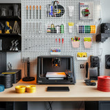 Pegboard Basket Organizers, Peg Board Large Baskets Hooks Bins Cups Tool Organizer 42 Pack Set, Wall Storage Display Hanging Accessories for Craft Office Stadio Shed Garage Organization (White & Pink) G.CORE