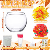 Sunnychicc 2 Set Glass Mosaic Candle Holder Kit Include Tea Light Holder, Glass Mosaic Tiles DIY Crafts Creativity Handmade Artwork for Adults Home Lighting Decor(Autumn Theme) Sunnychicc