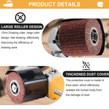 Burnishing Polishing Machine, 2200W Electric Wire Drawing Machine 110V Wheel Polisher Sander with 2 Wheels #80#180#, for Metal Stainless Steel Wood Polishing Consfly