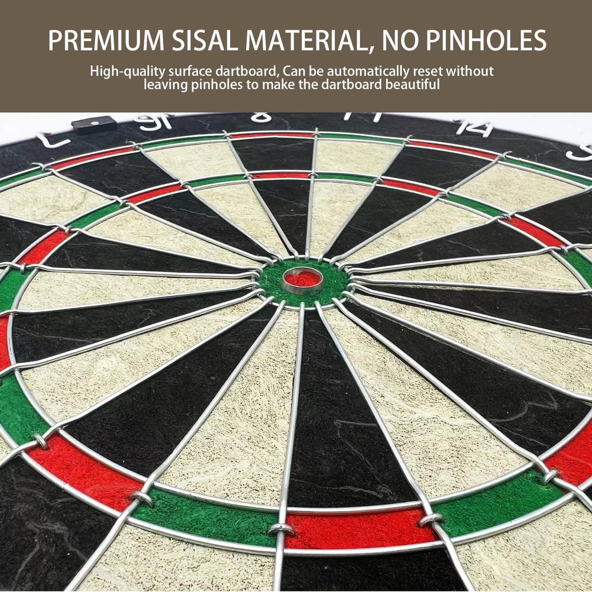 Pennpliy Bristle Dart Board Set, Professional Dart Board 18" with Steel Tip Darts Outdoor Dartboard Set, Compressed Sisal Metal Wire Board with Rotating Number Ring Includes 6pcs 18g Darts Pennpliy