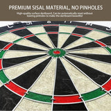 Pennpliy Bristle Dart Board Set, Professional Dart Board 18" with Steel Tip Darts Outdoor Dartboard Set, Compressed Sisal Metal Wire Board with Rotating Number Ring Includes 6pcs 18g Darts Pennpliy