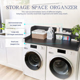 DTK Washer Dryer Wood Countertop with Shelf, Laundry Topper with Non-Slip Mat,27.55" Depth x 54" Width Dryer Covers for The Top with Edge Rails, Black DTK