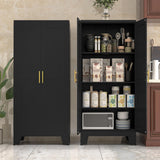 PAOFIN 61" Black Pantry Cabinet, Metal Storage Cabinet, Pantry Cabinets with Doors and Shelves, Kitchen Pantry Storage Cabinet… PAOFIN