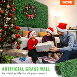 VEVOR 24PCS 20"x20" Artificial Boxwood Panels,Boxwood Hedge Wall Panels,Artificial Grass Backdrop Wall 1.6", Privacy Hedge Screen UV Protected for Outdoor Indoor Garden Fence Backyard VEVOR