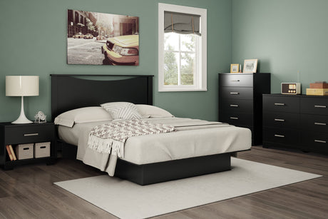 South Shore Gramercy 6-Drawer Double Dresser, Pure Black with Brushed Nickel Handles South Shore
