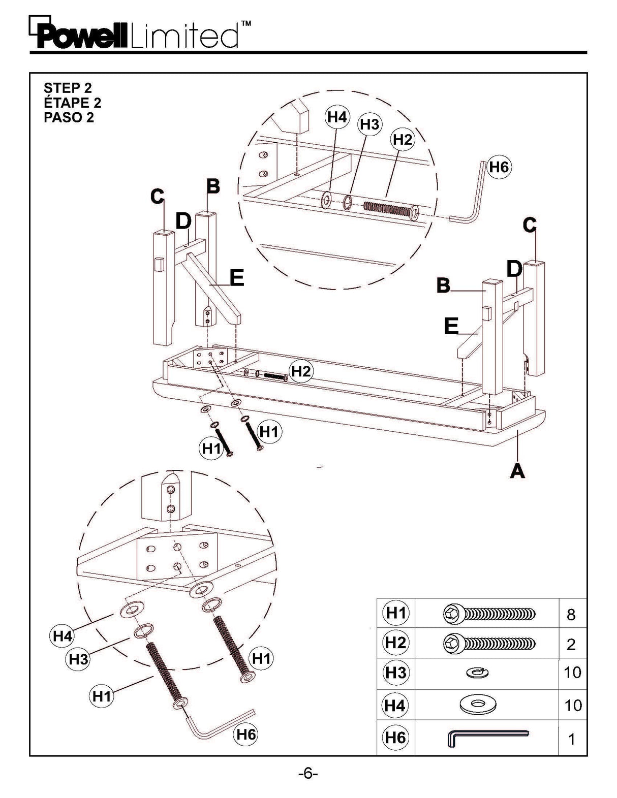 Powell Company Kraven Dining Bench, Hazelnut 60"L x 16"W x 20.25"H Powell