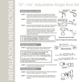 SKYPLUS LIVING Rustic Boho Style Single Curtain Rod Set with Carved Square Finial,72-144 inch, Standard Single Beige Drapery Rod for 1 Pack, 1 inch diameter, Adjustable Length SKYPLUS LIVING