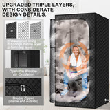 MIXC Portable Steam Sauna Box, Portable Sauna for Home, Person Sauna Tent Sauna Box at Home Spa with 2.6L & 1500W±10%, Remote Control, Folding Chair, Home Sauna for Gym,Pilates,Garage,Hot Tub MIXC