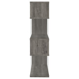 Coaster Home Furnishings Emelle 4-Shelf Bookcase with Glass Panels Grey Driftwood Coaster Home Furnishings