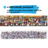 Plastic Jigsaw Puzzle for Adults,2178 Pieces in 9 Bags for Family Game, Panoramic Dog Party for Home Decor, Perfect Snap,56×12.5 Inches Hipazous Hipazous