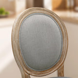 Furnimart French Country Vintage Dining Chairs Set of 6 Farmhouse Dining Chairs with Round Back and Solid Wood Legs, Oval Side Chairs for Kitchen Dining Room Living Room Furnimart