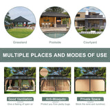 Greesum 12'x20' Hardtop Metal Gazebo, Outdoor Galvanized Steel Double Roof Canopy, Aluminum Frame Permanent Pavilion with Netting and Curtains for Backyard, Patio, Deck, Parties Greesum