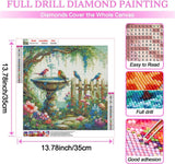 ARPADAMO Garden Birds Diamond Art Kits for Adults,5D Diamond Painting DIY Animal Diamond Art Diamond Painting Kits for Adult,Round Full Drill Diamonds, Diamond Art Kits for Home Decor-13.78x13.78inch ARPADAMO