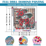 Winter Snowman Light Flower Diamond Art Kits for Adults, 5D Diamond Painting Kits for Adults Beginners, DIY Full Round Drill Diamond Dot Painting Gem Art Kits for Adult, Home Wall Decor 13.8x13.8 Inch VCLKDIY