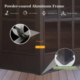 Domi 12x20FT Sunroom,Wall Mounted Gazebo Solarium with Front Door, Both Side Entrance, Galvanized Steel Sloping Roof, Moveable PC Screen, Outdoor Permanent Sun Room Lean to Gazebo for Deck Patio domi outdoor living