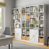 oneinmil 74" Tall Bookshelf and Bookcase, 6-Tier Wooden Bookshelves with Cabinet Doors, Floor Bookshelves and Office Storage Cabinets for Home Office, Living Room (74" H x 45" W) oneinmil