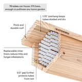 WHITEHORSE Premium Cedar Bee House - 6” Long Replaceable Tubes - Perfect for Mason Beekeeping - an Insect Hotel Built to Last - Support Bees While Pollinating Your Garden (Paper Tubes) WHITEHORSE