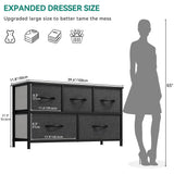 YITAHOME Dresser with 5 Drawers - Fabric Storage Tower, Black Dresser & Chest of Drawers, Organizer Unit for Bedroom YITAHOME