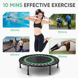 HYD-Parts 40" Foldable Fitness Trampoline for Adults with 32 Bungee Cords 450lbs, Portable Exercise Mini Trampoline, Small Rebounder Indoor/Outdoor, Quiet Workout Equipment HYD-Parts