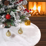 White Tree Skirts 24 Inches Plush Christmas Tree Skirt Small Faux Fur Tree Mats for Small Trees Xmas Party Holiday Decorations SoarDream
