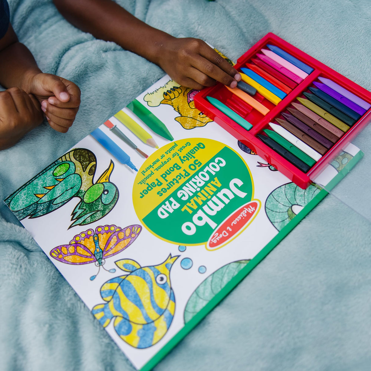 Melissa & Doug Jumbo 50-Page Kids' Coloring Pads 3-Pack - Animals, Vehicles, and Multi-Themed - FSC Certified Melissa & Doug