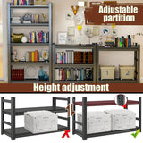 Hymnxemo 5-Tier Metal Bookshelf, Adjustable Industrial Bookcase, 72" Tall Storage Shelf for Books, CDs, Movies – Free Standing, for Office, Living Room, Bedroom Hymnxemo