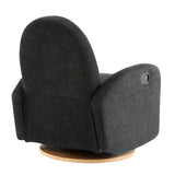 Christopher Knight Home Sidney Fabric Upholstered 360° Swivel Chair, Boucle Push-Back Recliner, Solid Wood Glider Recliner with Rotation, Living Room Lounge Sofa, Adjustable Comfy Reading Chair,Black Christopher Knight Home