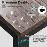 Aquzee Grey Desk with Hutch and Open Bookshelves for Organised Storage Aquzee