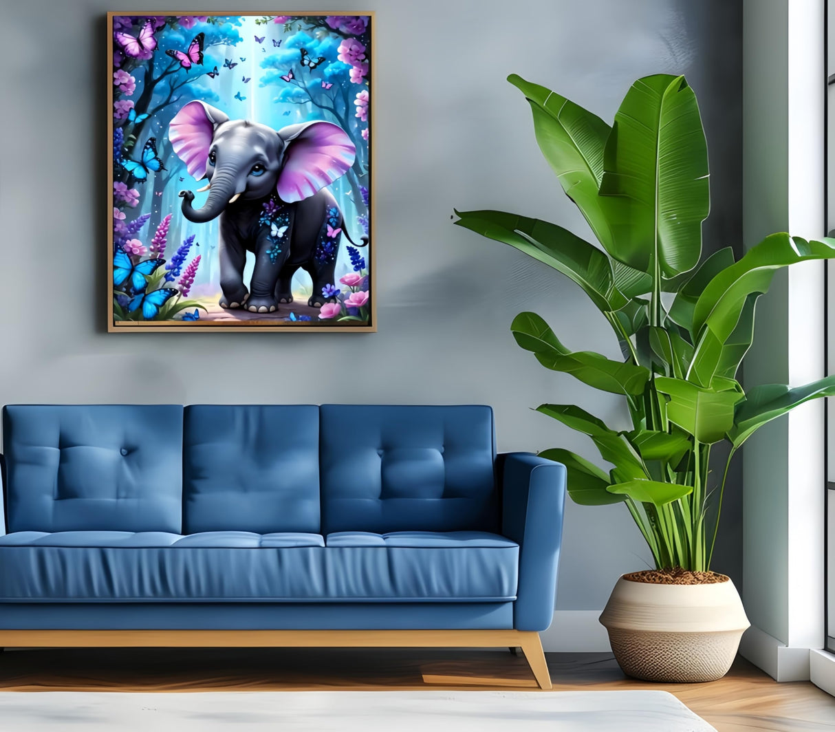 5D Diamond Painting Kits for Adults, Elephant Diamond Art Kits for Adults Beginner, DIY Full Drill Diamond Dot Gem Painting for Home Wall Decor 12x16inch BYGFHLYW