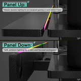 JWX 4 Legs Standing Desk with Dual Motor, Flip-up Cable Management Design with Acrylic Led Light JWX