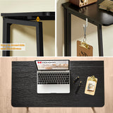 WOHOMO Folding Computer Desk, Small Writing Foldable Desk 31.5", Space-Saving Laptop Table, Easy Assemble Workstation for Home Office,Black WOHOMO