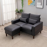 Panana 2 Seater with Ottoman Small Sofa Set, Sectional Sofa Loveseat with Ottoman for Small Space Living Room Apartment Panana