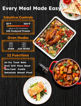 Nuwave Bravo XL Pro Air Fryer Toaster Oven, Improved 100% Super Convection, Quicker & Crispier Results, 100 Presets, Multi-Layer Even Cooking, 50-500F, Smart Probe, PFAS Free, 30QT, Stainless Steel Nuwave