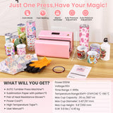 Whubefy Auto Tumbler Heat Press, 20oz 30oz 15oz Mug Press Sublimation Machine Heat Up Fast & Even,Automatic Tumbler Press Machine for 2.95-3.34inch Sublimation Tumblers Cups (Auto Cup Press-Pink) Whubefy