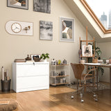 INTERGREAT 2 Drawer Lateral File Cabinet with Lock, 28" W White Lateral Filing Cabinet, Locking Metal Steel Wide File Cabinets for Home Office INTERGREAT