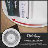 Luminous 4-Tier Revolving Bookshelf with LED Lights – Modern 360° Spinning Bookshelf Tower with Remote Control for Everyone | Space Saving Bookshelf Ideal for Any Room – Available in Black & White Generic