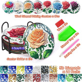 Diamond Art Coasters Kit for Adults, 8 Pcs Rose Diamond Painting Coasters Kit with Holder, DIY Non Slip Art Supplies for Beginners 4x4in Axquilon