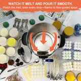 Leerie M4 8Lbs Wax Melter for Candle Making – Heating Core Brass Spout & Temp Control, No Clog, Easy to Clean – Electric Wax Melting Pot for DIY Candle Makers & Beginners Leerie