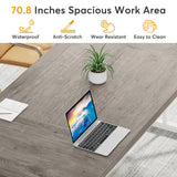 Tribesigns 70.8-Inch Executive Desk, Large Computer Office Desk Workstation, Modern Simple Style Laptop Desk Study Writing Table Business Furniture for Home Office (Grey/White, 70.8 Inch) Tribesigns