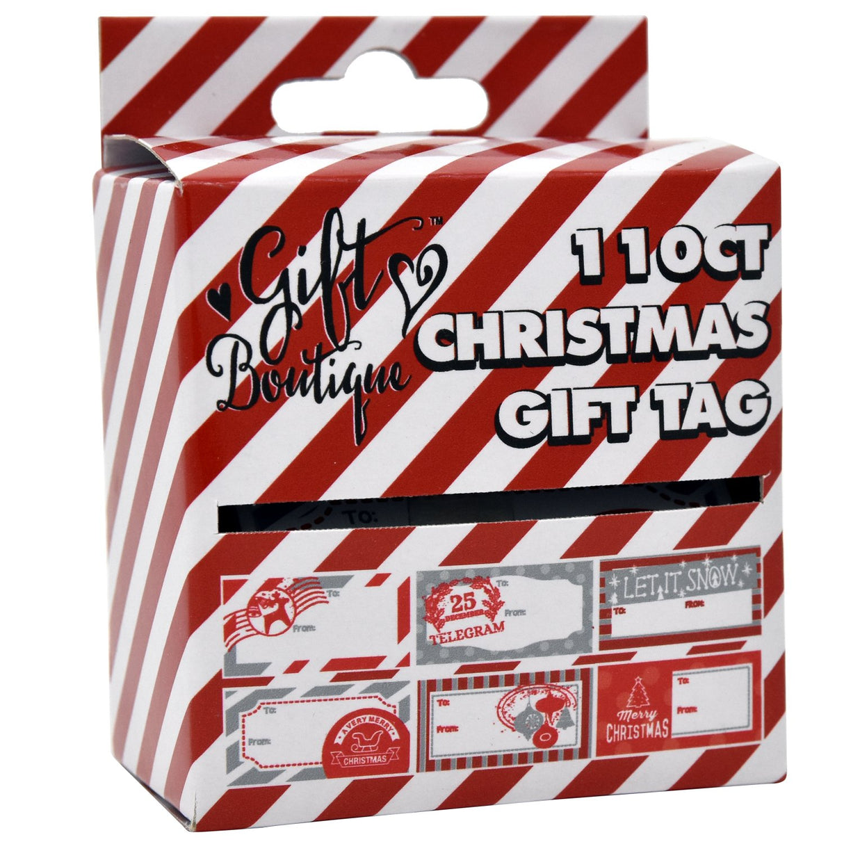 110 Count Christmas Gift Tag Stickers - Elegant Red & Silver Designs, Personalized Name Labels for Holiday Gift Wrapping Gift Boutique