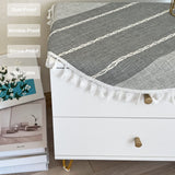 Hpxrom Rustic Small Round Tablecloth Grey Cotton Linen Large Doily Heavy Weight Burlap Table Cloth for Bedside Table Kitchen Dining Party Tabletop Decoration 24 Inch Hpxrom