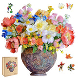 delobil Flower Wooden Puzzles for Adults, 200 Pieces Jigsaw Puzzles, Unique Shaped Medium Size Liberty Wood Puzzle Gift for Adults and Kids, Family Game 11'' x 11.3'' delobil