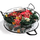 Hedume 2 Pack Wreath Storage Bag, 30" X 8" Clear Everyday Bag, Christmas Wreath Storage Container with Dual Zippered and Reinforced Handle for Holiday Seasonal Wreath Garland Hedume