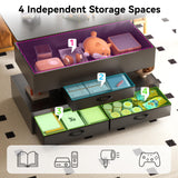 Oransail 40" Lift Top Coffee Table with 3 Fabric Storage Drawers and Hidden Compartmen, LED Coffee Table, Farmhouse Coffee Tables for Living Room, Dining Room Oransail