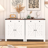 SPERTIKC Coffee Bar Cabinet, Farmhouse Sideboard Buffet Cabinet with Storage, White Kitchen Storage Cabinets with Large Drawer,2 Doors, Adjustable Shelves for Dining Room,Living Room SPERTIKC