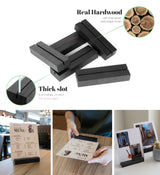 10 Pack Black Wood Place Card Holder - Events Party Tabletop Sign Holder - Table Place Cards - Table Sign Stand - Stands for Name Cards for Wedding, Party, Birthday. (Thick Slot 10pcs Black Wood) TOROS store