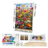 HeeBenor Framed Paint by Numbers Kit for Adults, Flowers Paint by Number with Easel, DIY Floral Acrylic Oil Painting Kit, Adult Paint by Number Kits Framed Canvas for Home Decor 8x12 Inch HeeBenor